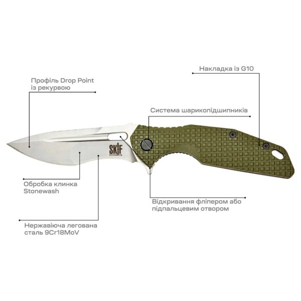 Ніж Skif Defender II SW к:olive