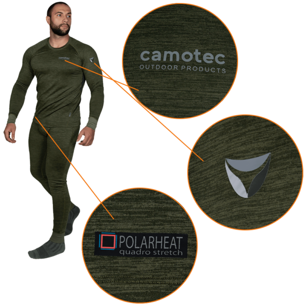 Camotec Термобілизна Polarheat Quadro Stretch Pro 2.0 Олива Меланж 7365